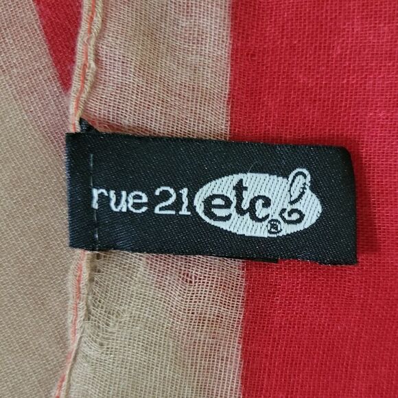 Rue 21 Women's Vintage America Flag Scarf Oblong - Picture 5 of 11